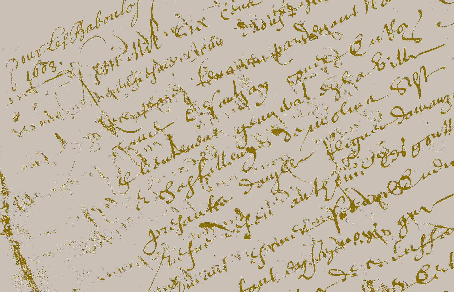 Script Written In Gold Ink Wallpaper