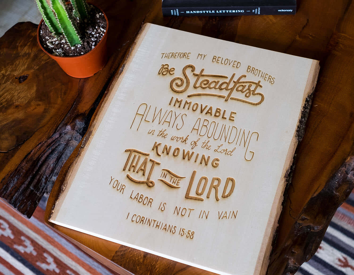 A Wooden Board With The Words,'the Lord Is Faithful'