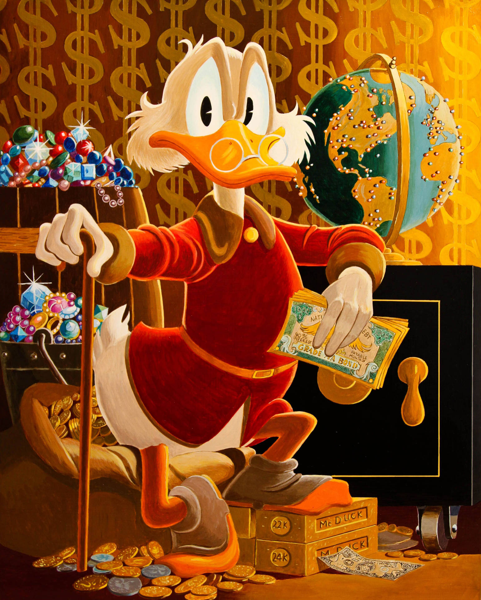 Scrooge Mcduck And Shining Treasures Wallpaper