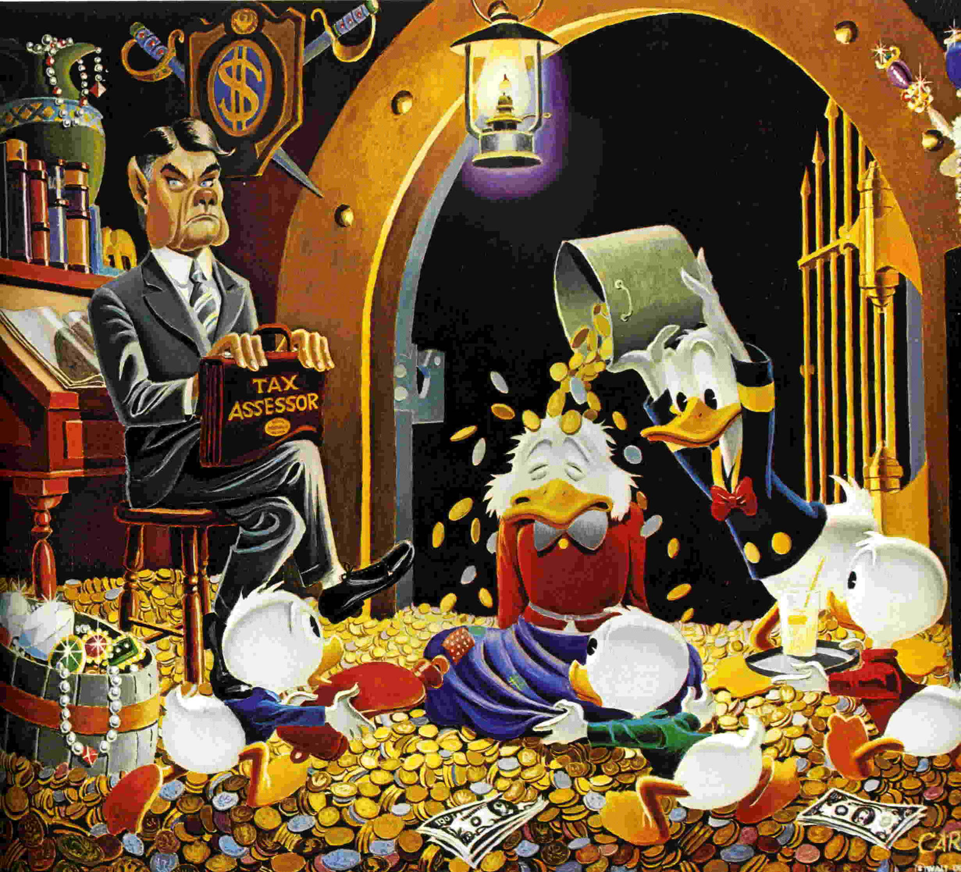 Scrooge Mcduck And Tax Assessor Wallpaper