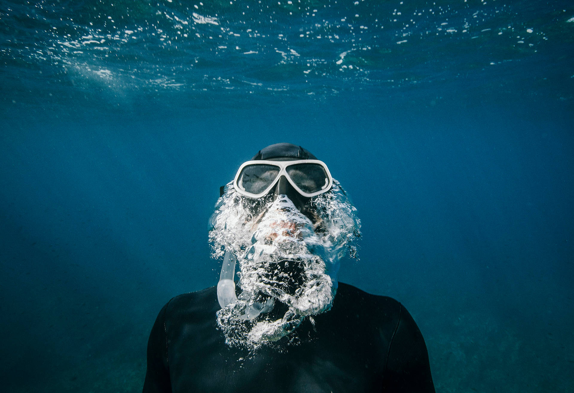 Scuba Diving And Air Bubbles Wallpaper