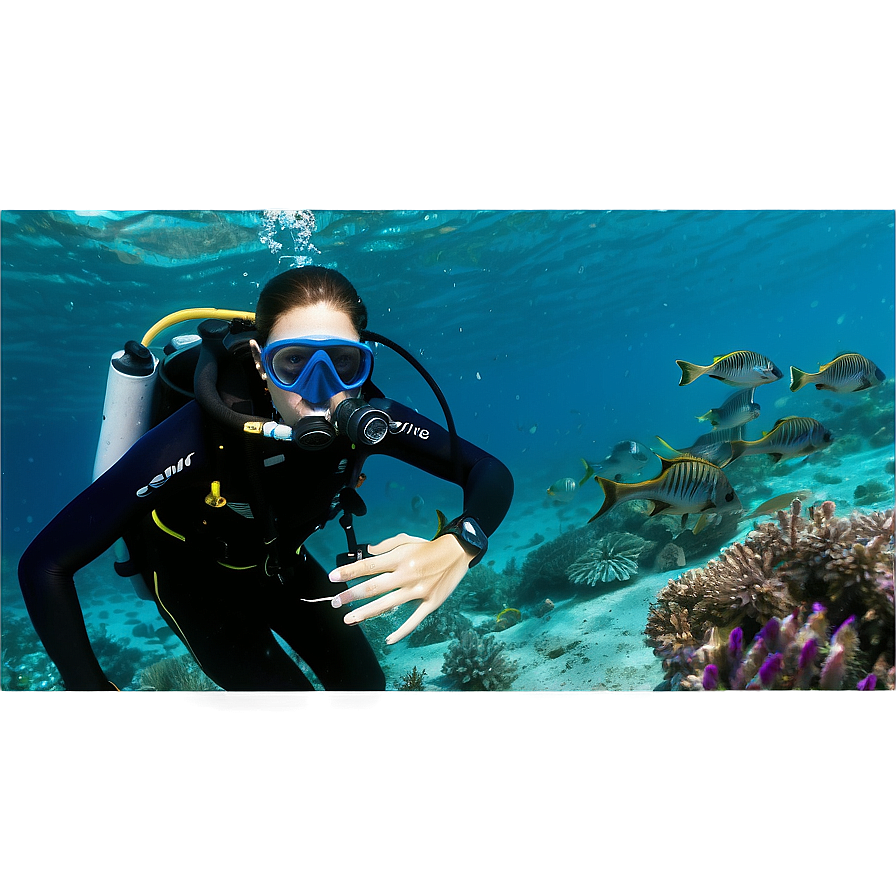 Scuba Diving In Blue Waters Png Kee PNG