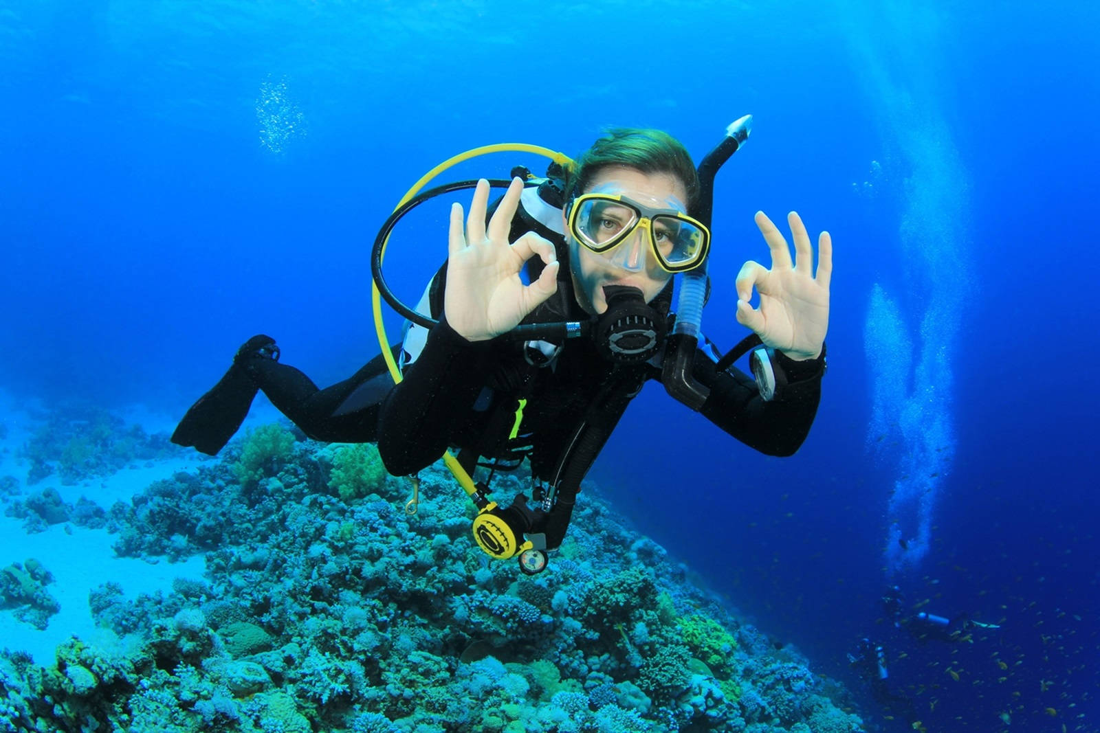 Scuba Diving Ok Hand Sign Wallpaper