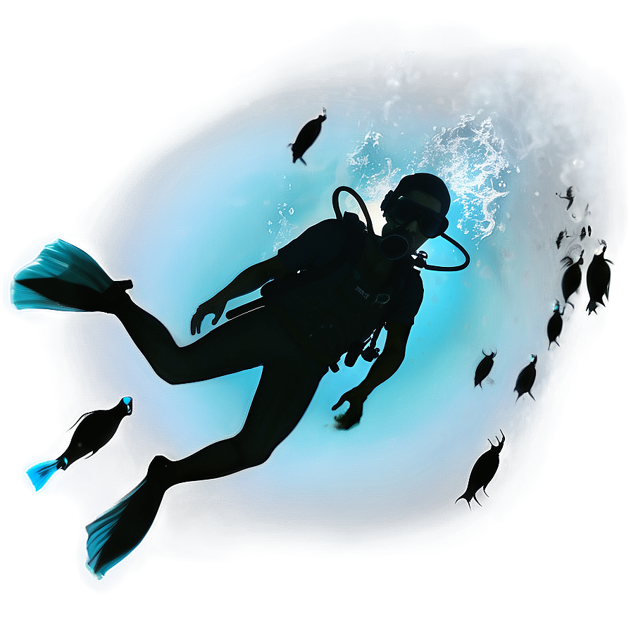 Scuba Diving Silhouette Png 06252024 PNG