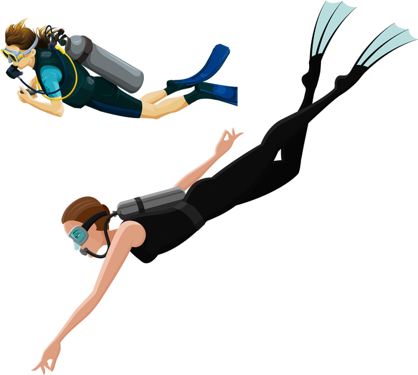 Scuba Divingand Free Diving Illustration PNG