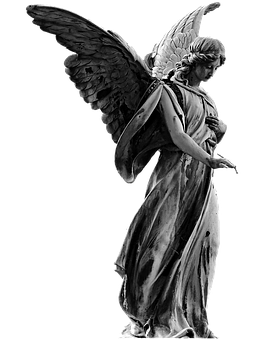 Sculpted Angelin Contemplation PNG