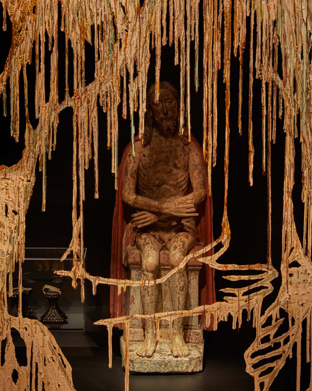 Sculpture Exhibit Dripping Wax Wallpaper