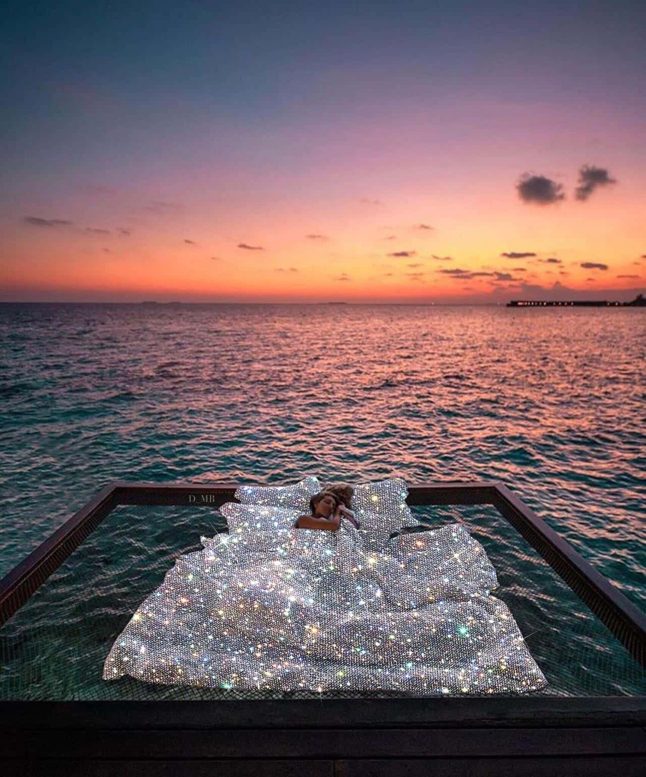Bed In The Sunset Sea Aesthetic Picture
