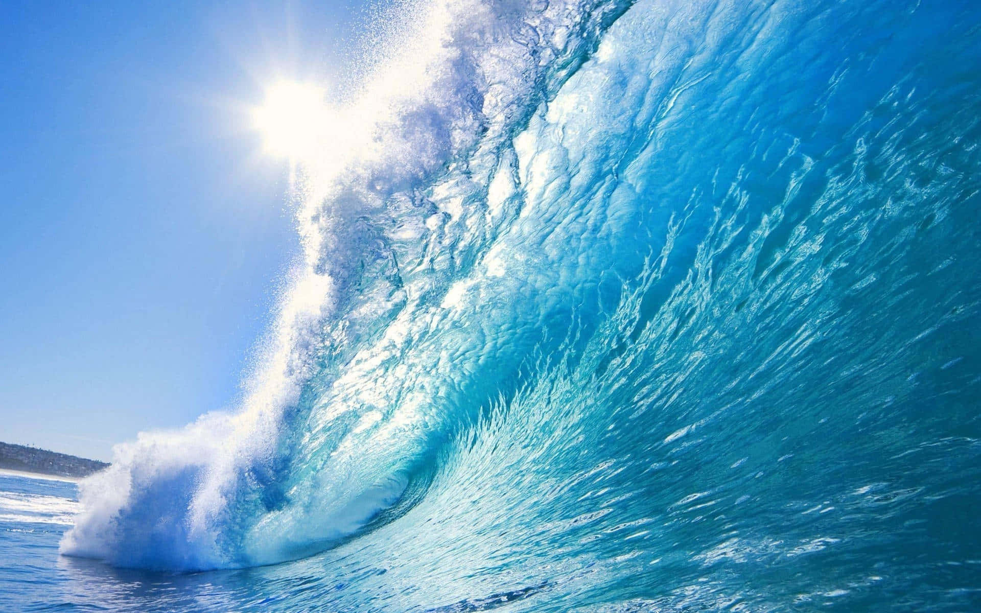 Crystalizing Blue Sea Waves Aesthetic Picture