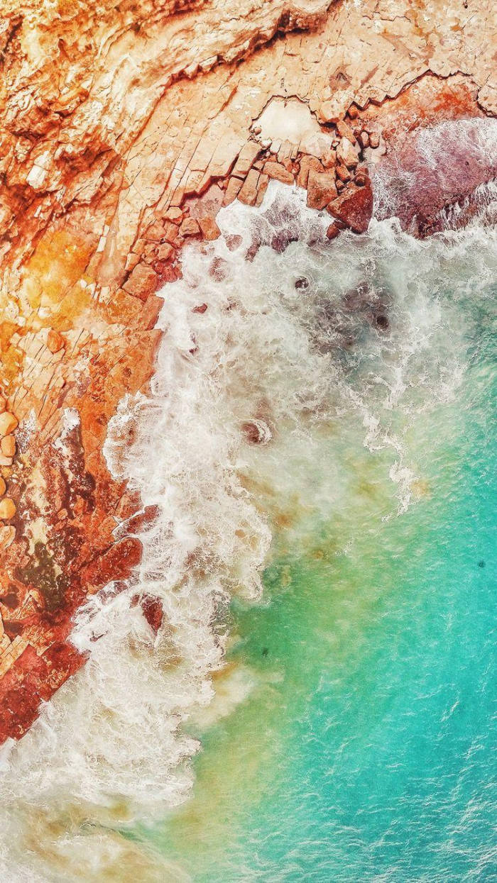 Sea And Rocks Iphone Ios 10 Wallpaper