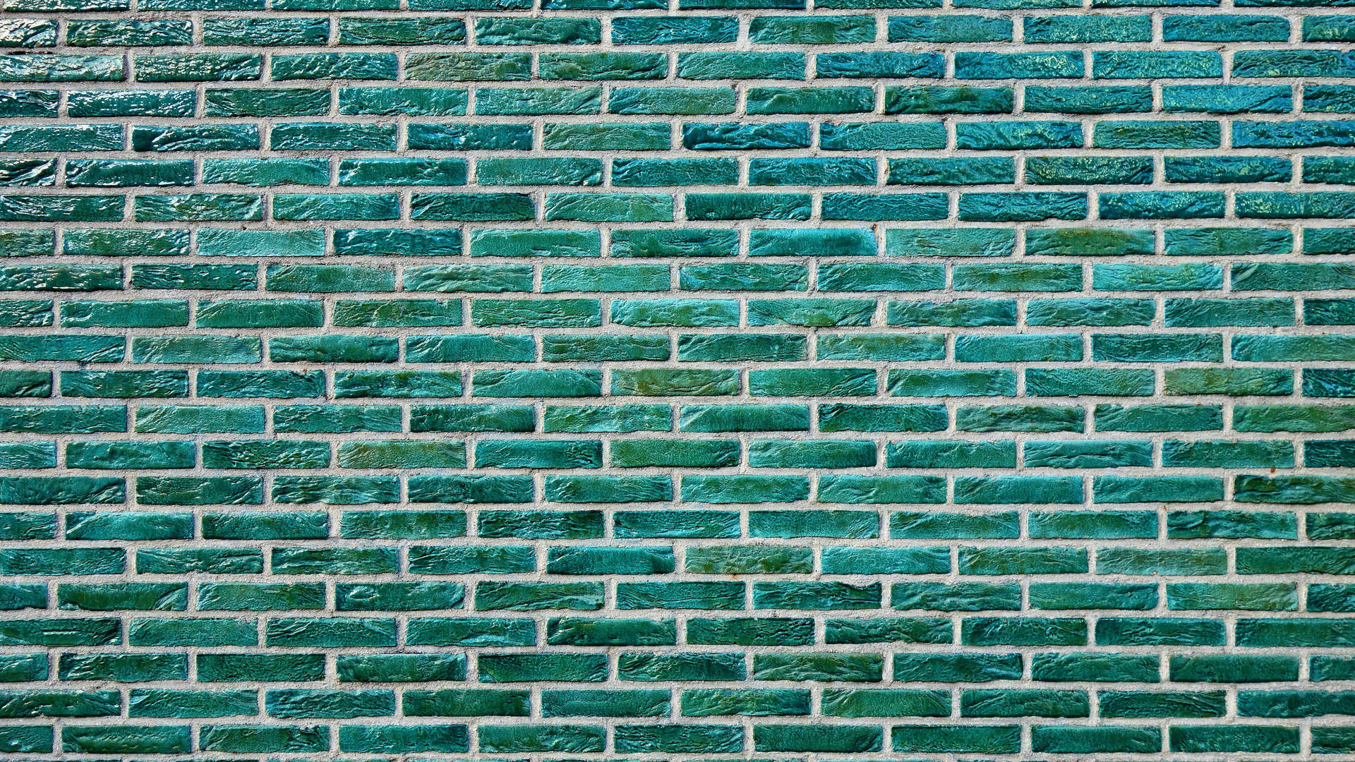 Sea Green Brick Texture Wall Barriers Wallpaper