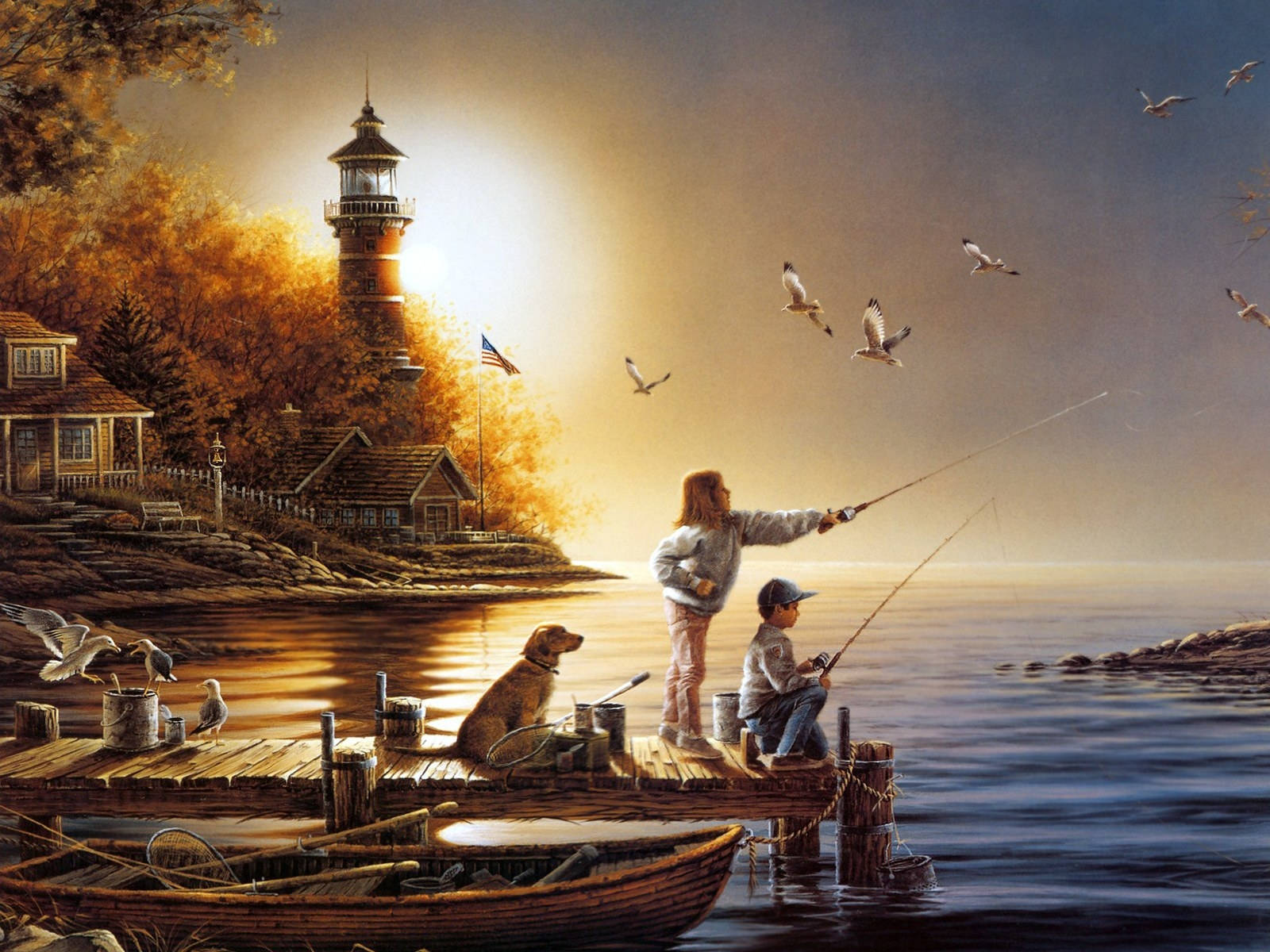 Sea Hd Kids Fishing Wallpaper