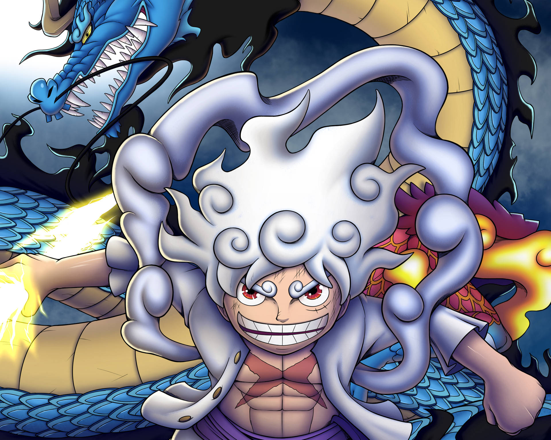 Sea Monster og Joy Boy Luffy pynte tapet til din mobil. Wallpaper