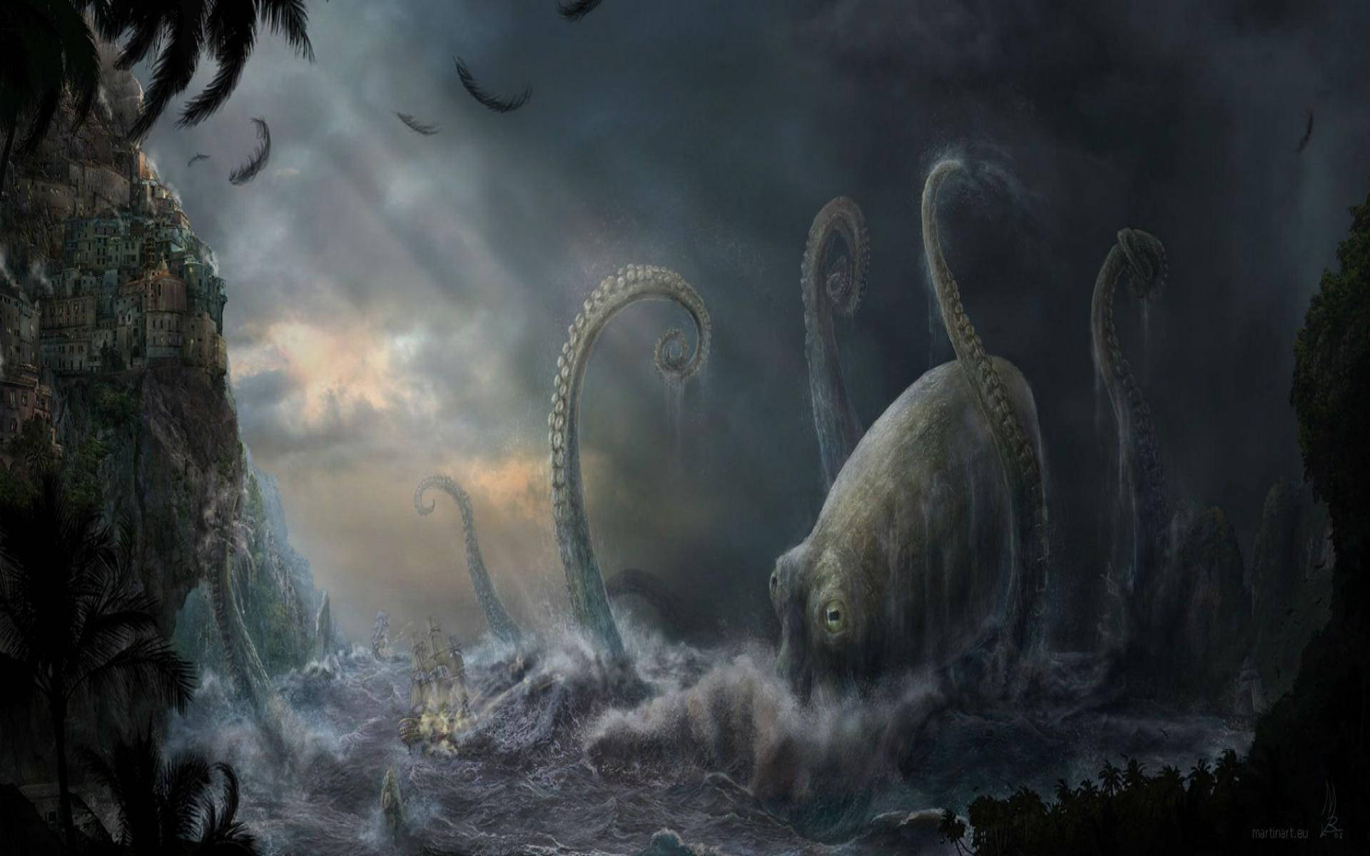 Sea Monster Cthulhu Art Background