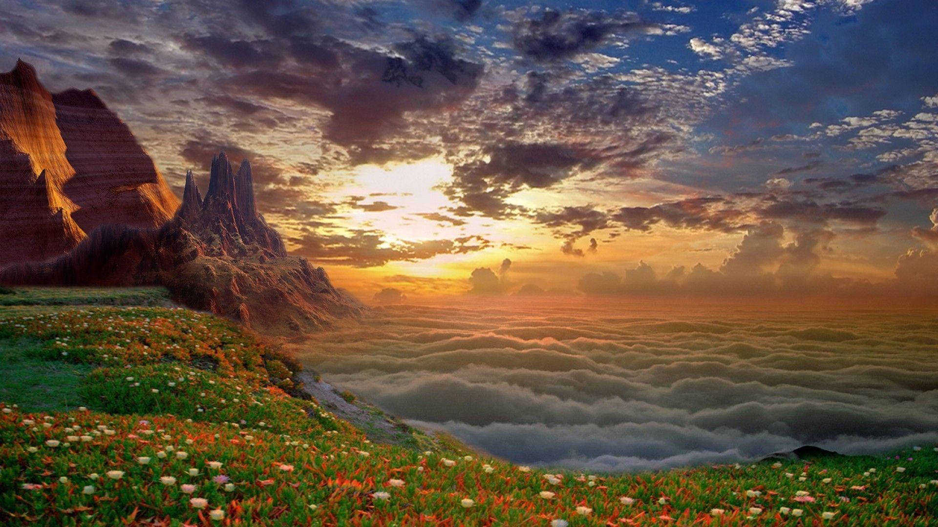 Sea Of Clouds In Heaven Background