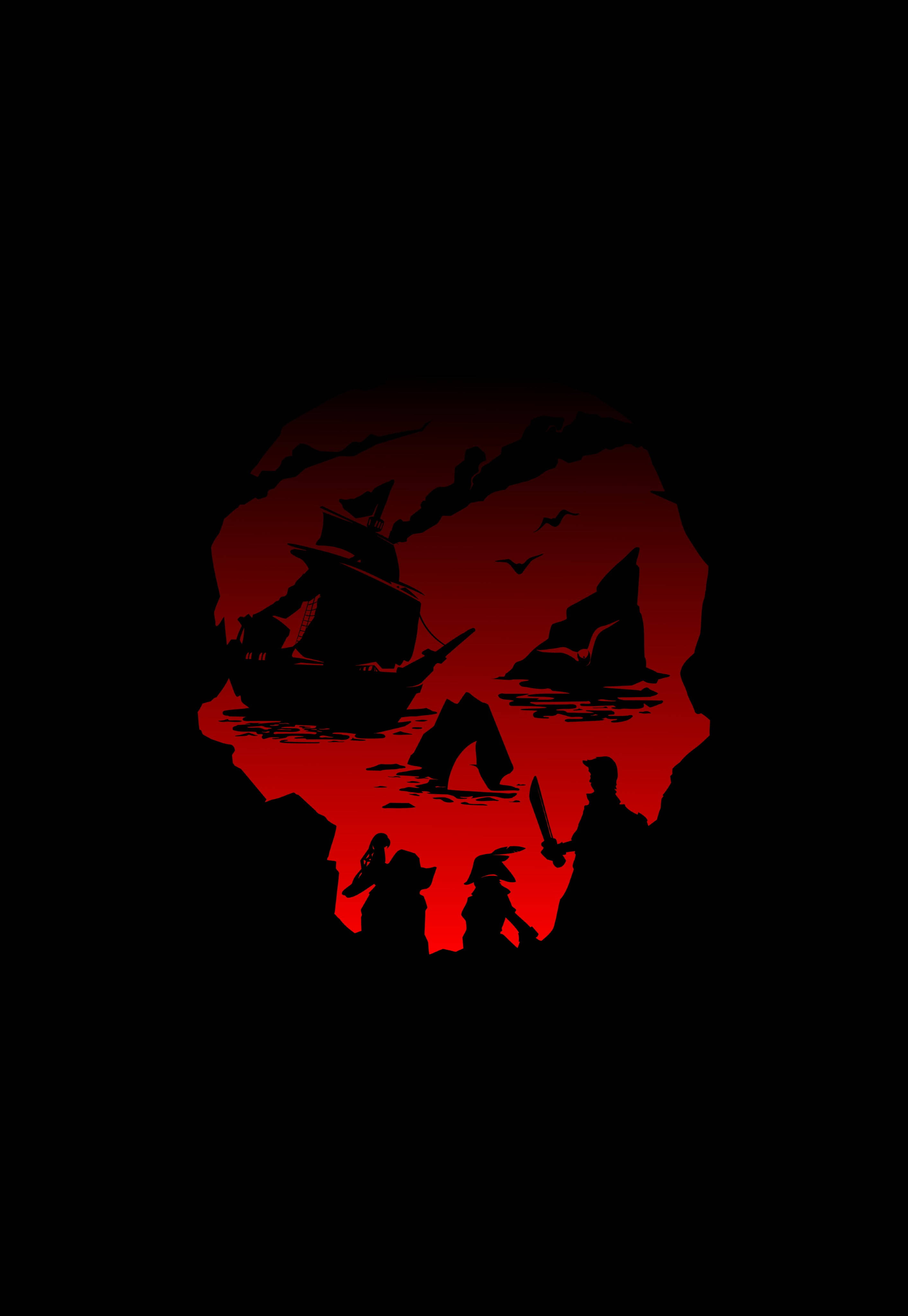 Sea Of Thieves Black And Red Gaming Wallpaper