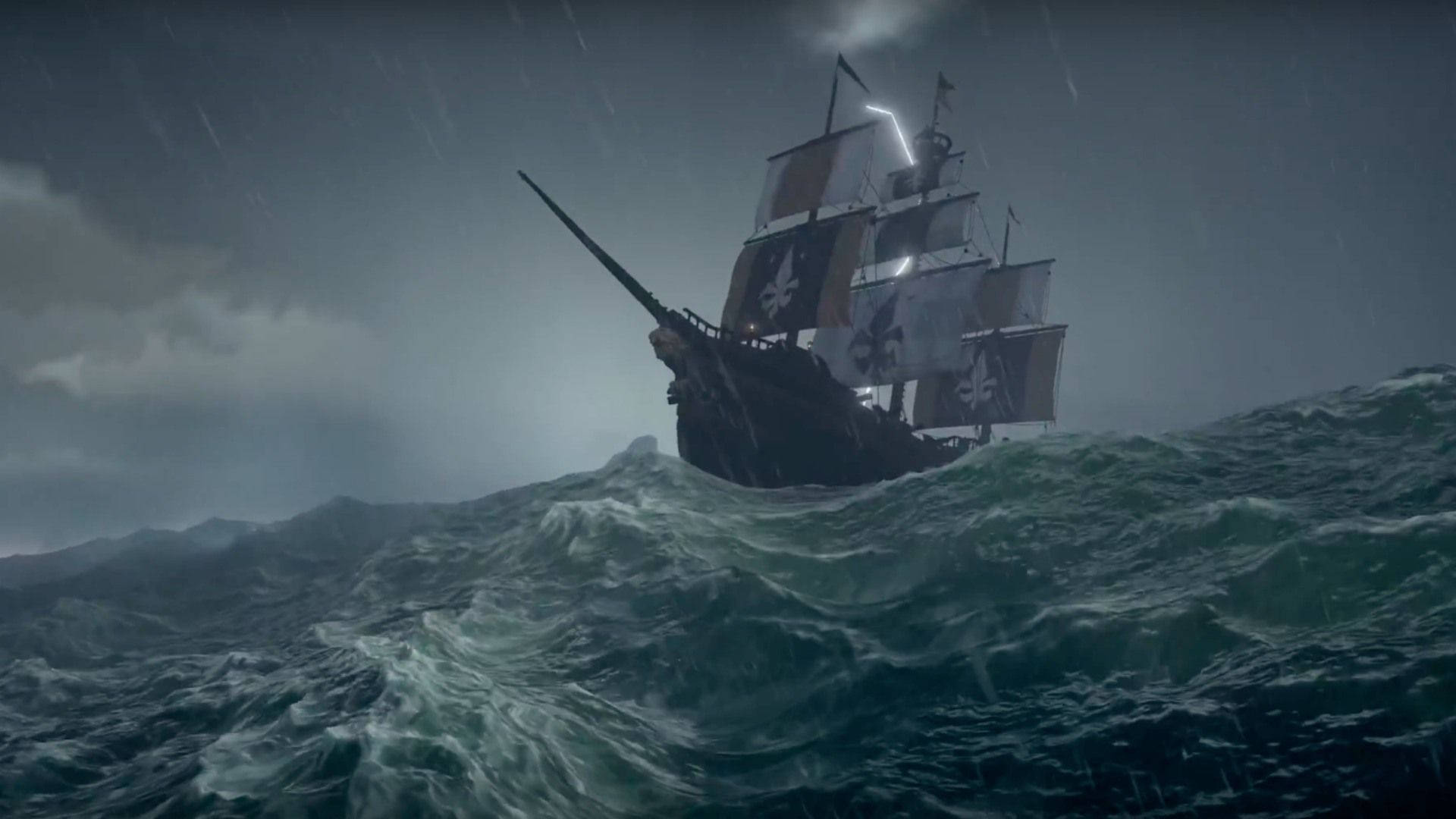 Sea Of Thieves Galleon Stormy Ocean