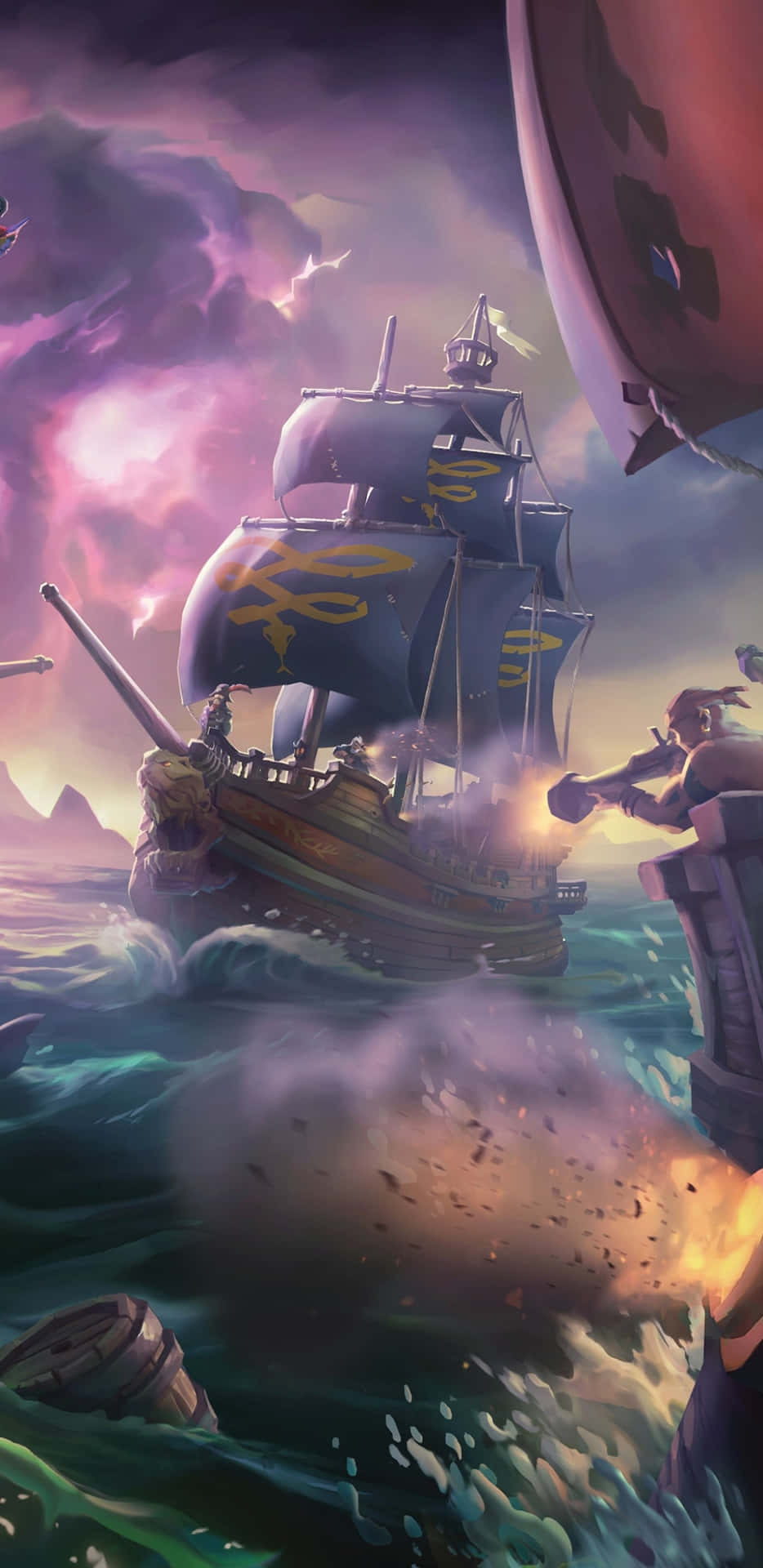 Prepare for a swashbuckling adventure with Sea Of Thieves for your phone Wallpaper