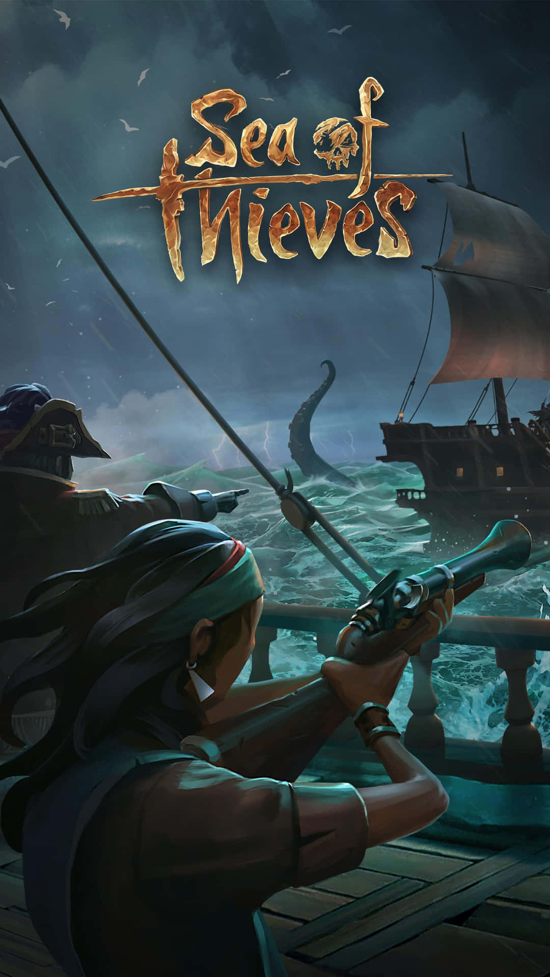 Explore the Seas for Wealth And Adventure with Sea of Thieves on your Phone Wallpaper