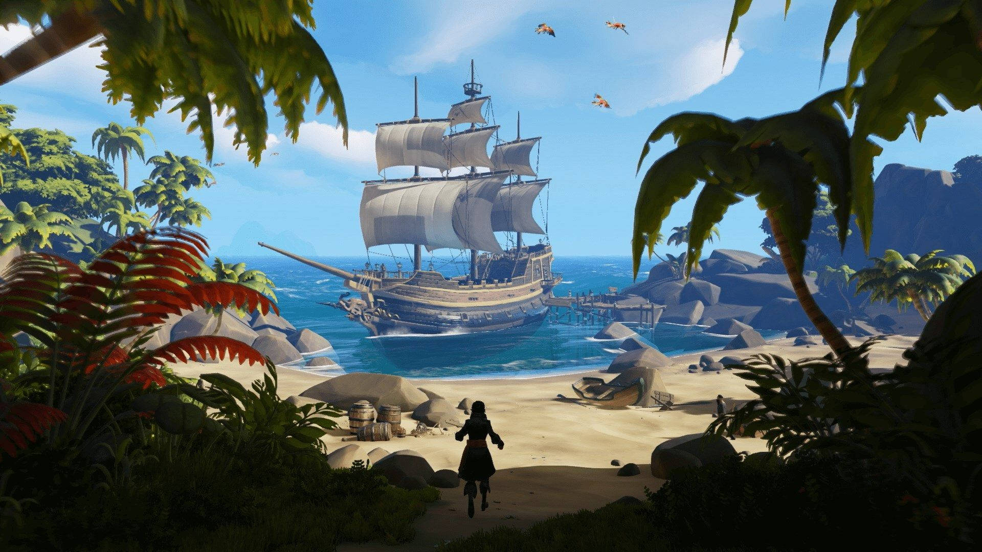 Sea Of Thieves Ship On Shores