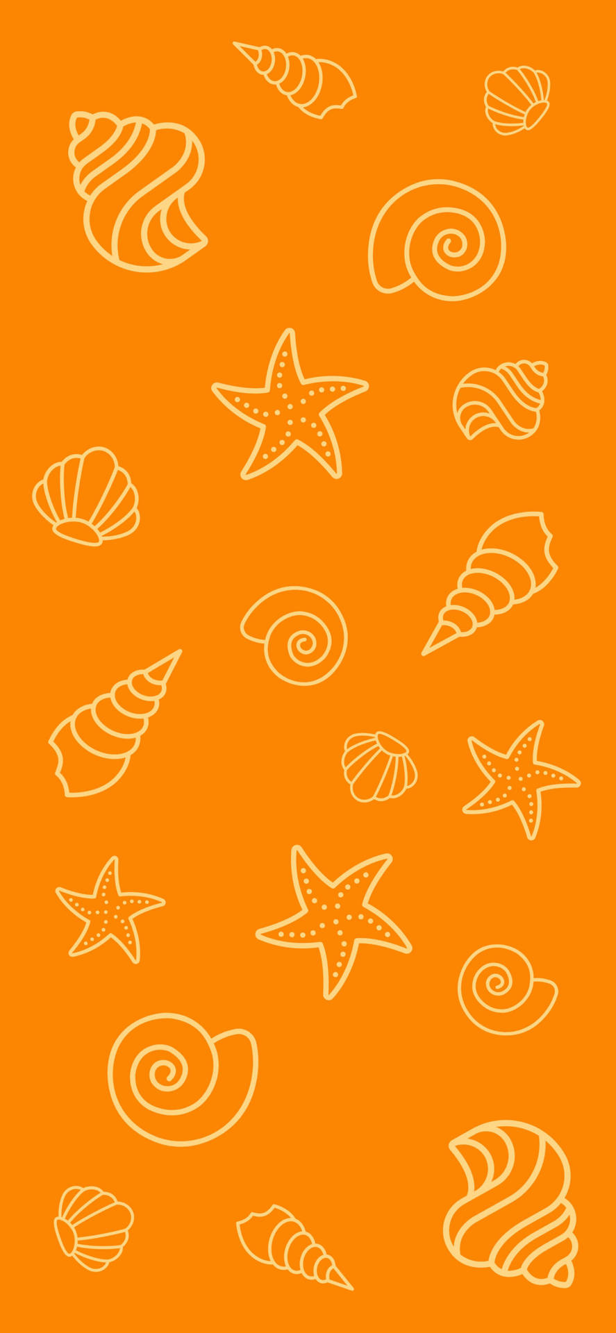 Sea Shells Orange Phone Wallpaper