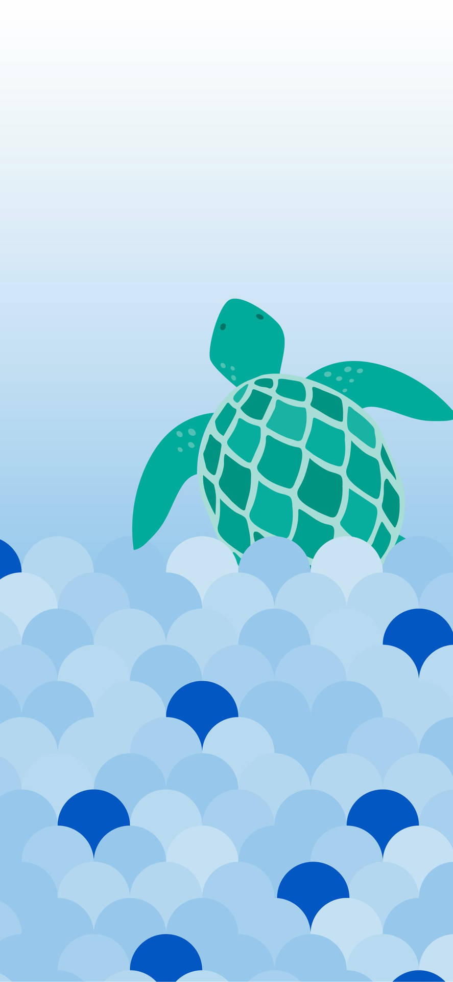 Sea Turtle Minimalist Art iPhone Wallpaper