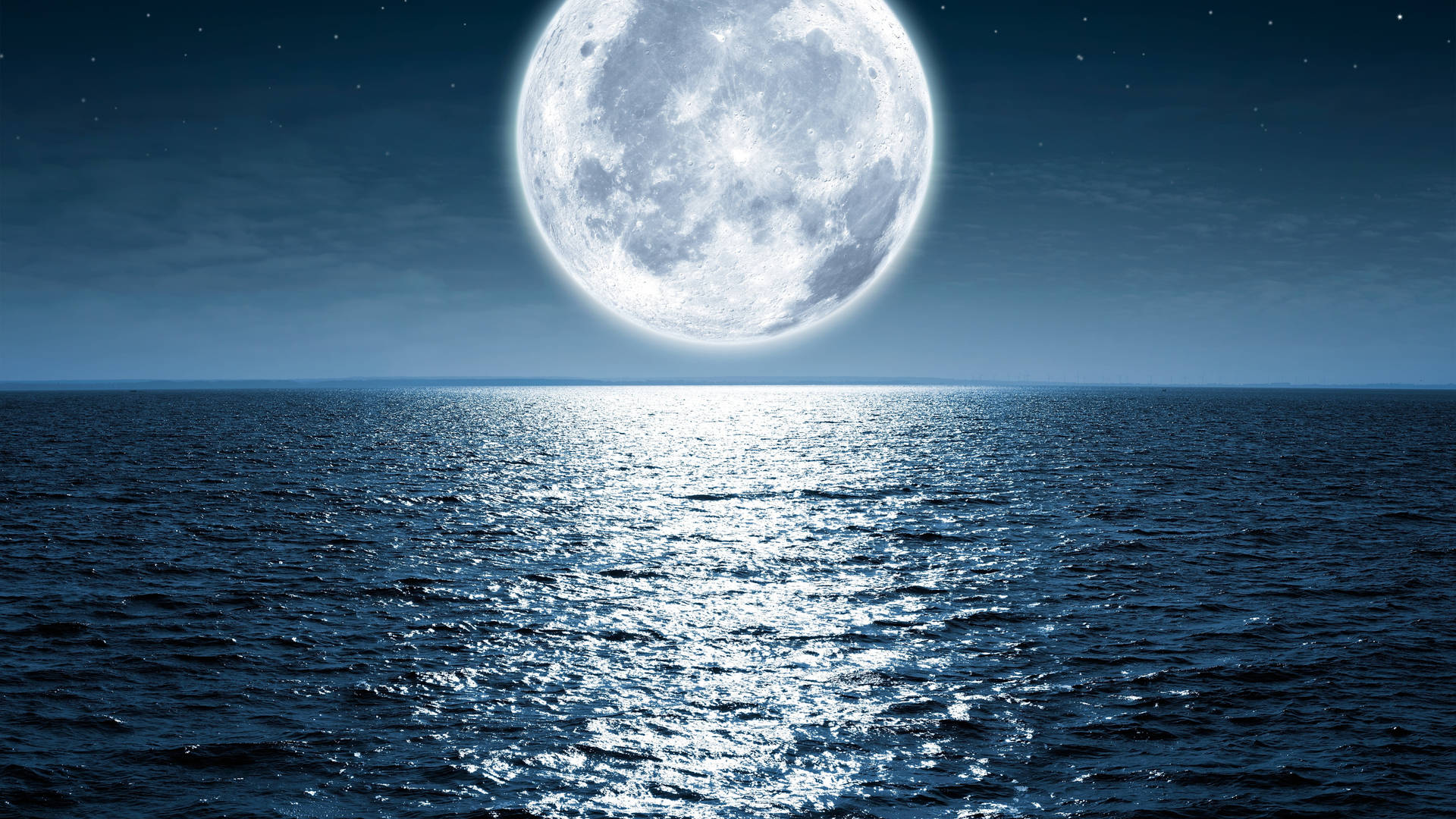 Sea Under Moonlight 4k Wallpaper