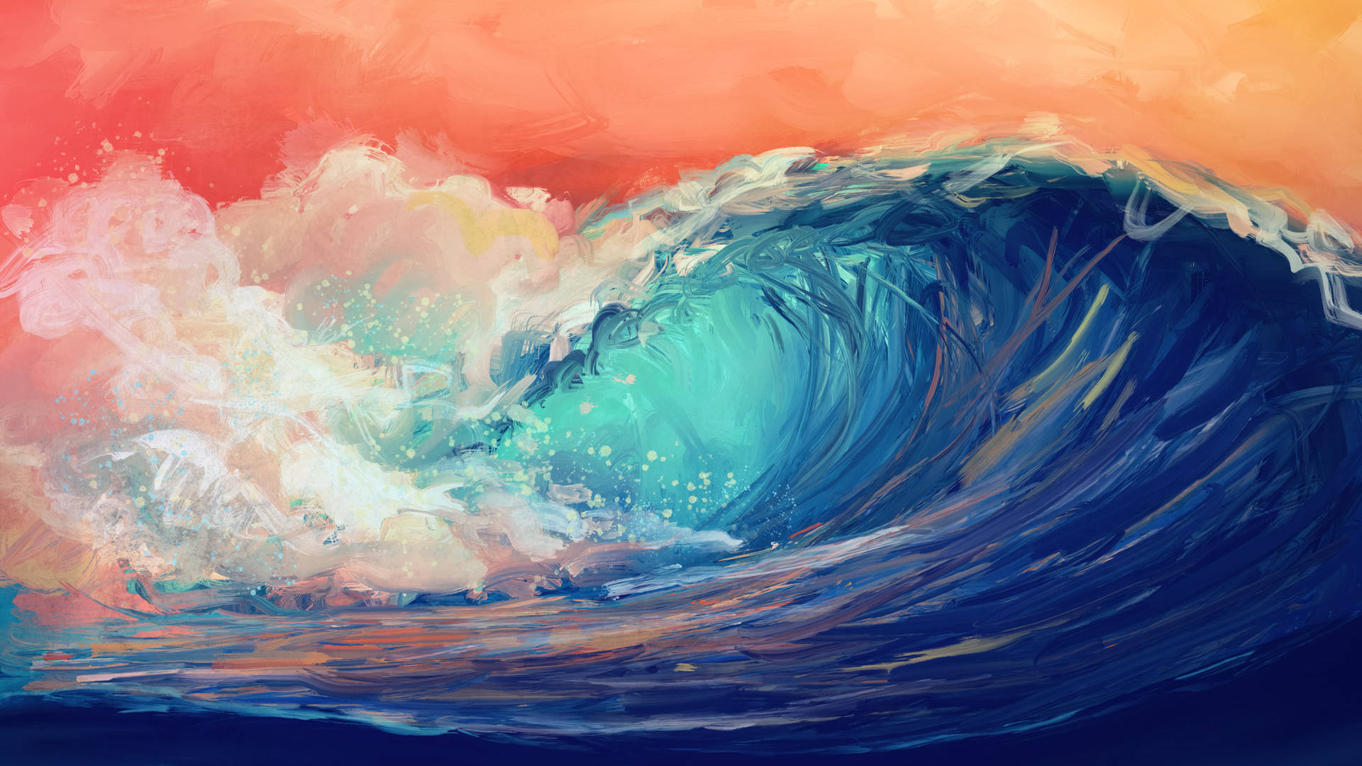 Sea Wave Art Wallpaper