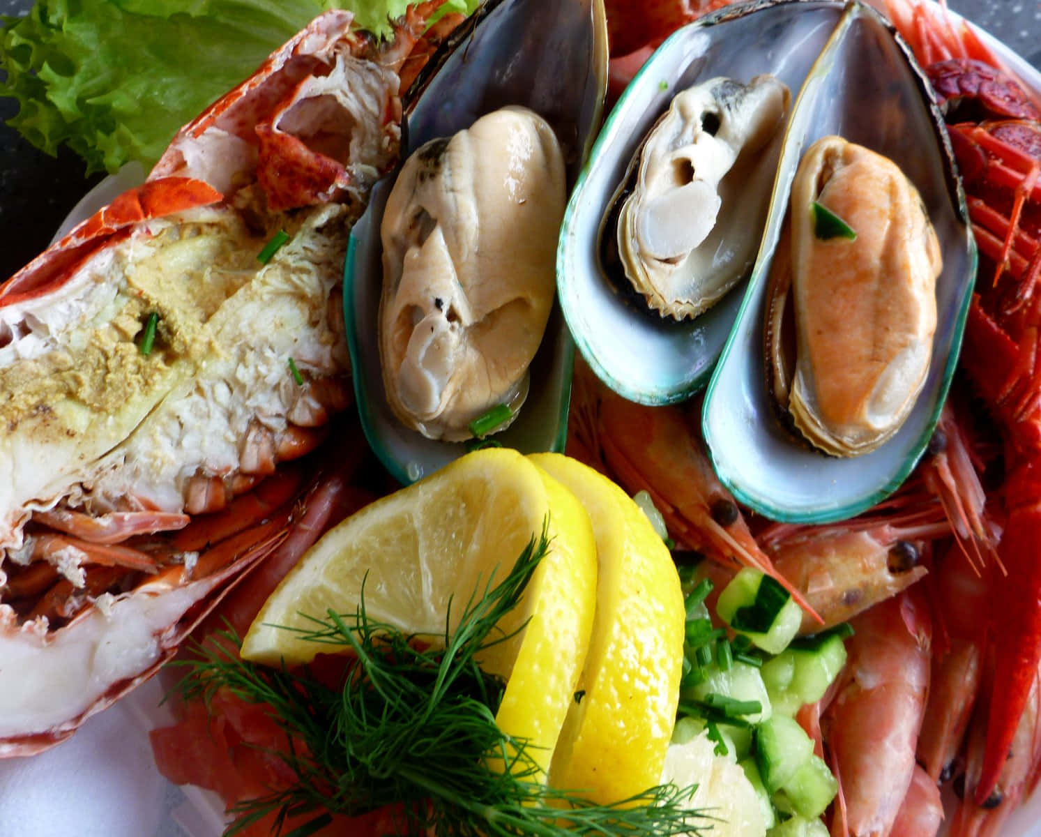 A delicious spread of fresh seafood.