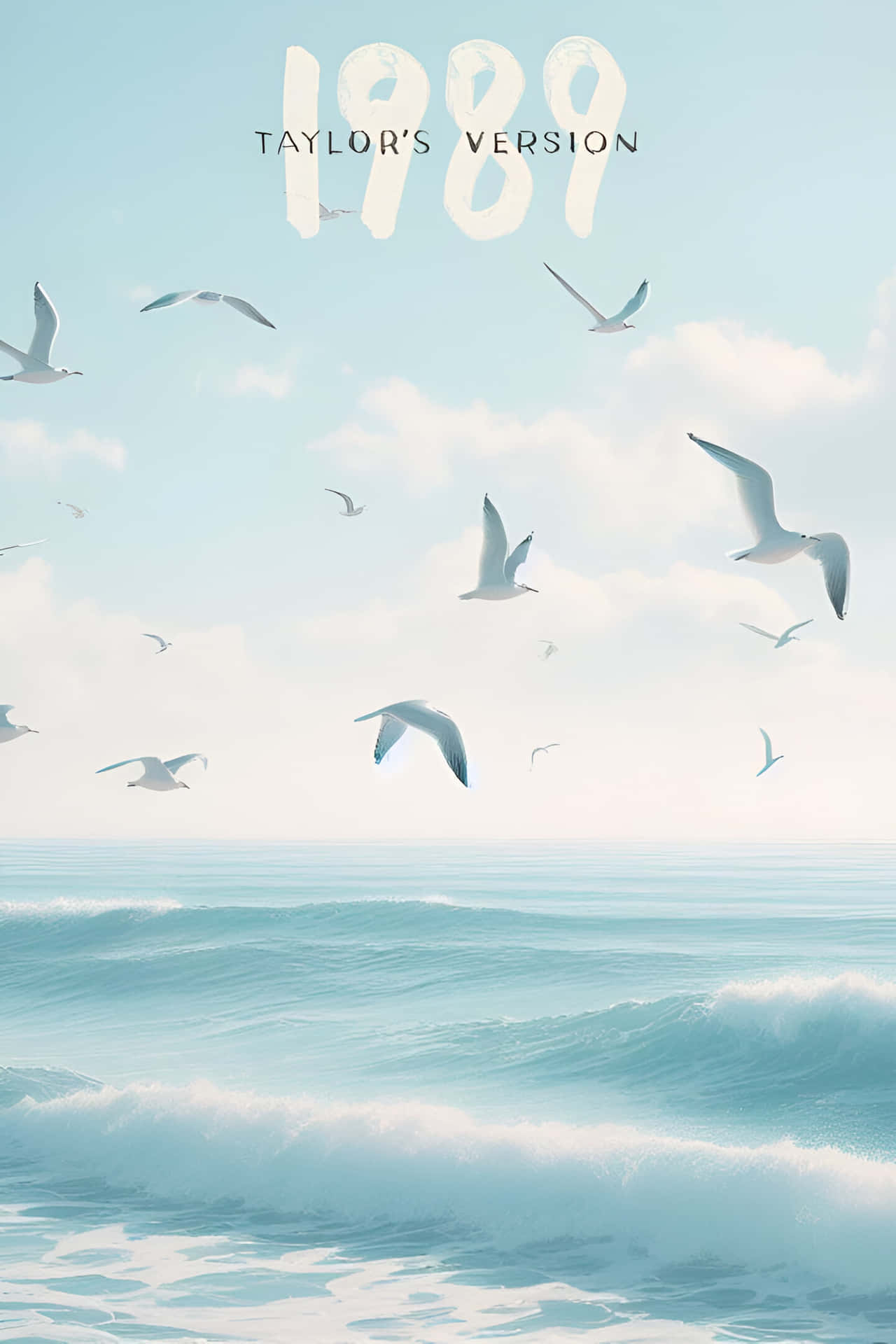 Seagullsand Ocean Waves Album Cover Wallpaper
