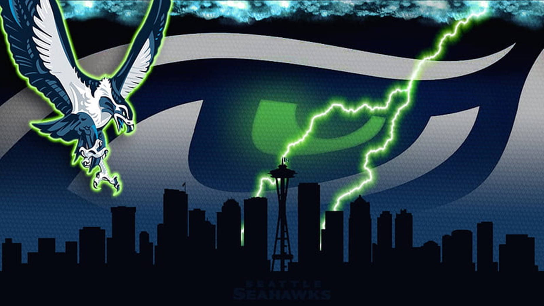 seahawks logo blue background