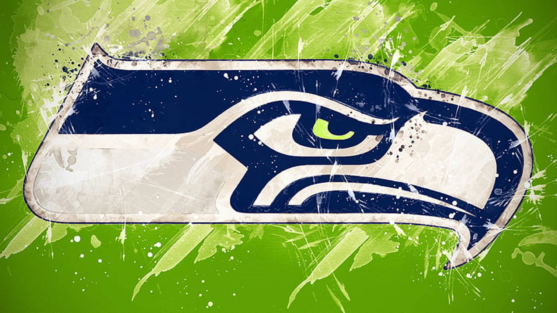 Seahawks Logo Smudged Green Art Wallpaper