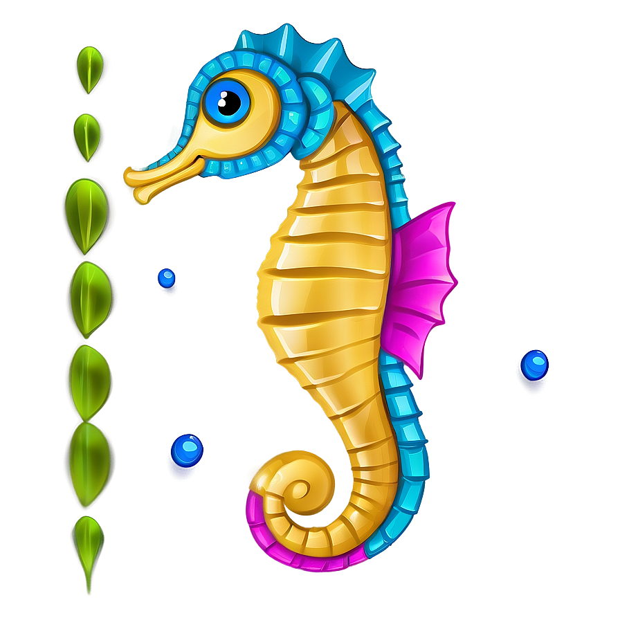 Download Seahorse Cartoon Style Png 06112024 | Wallpapers.com