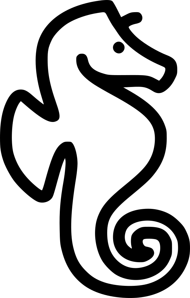 Seahorse Silhouette Outline PNG