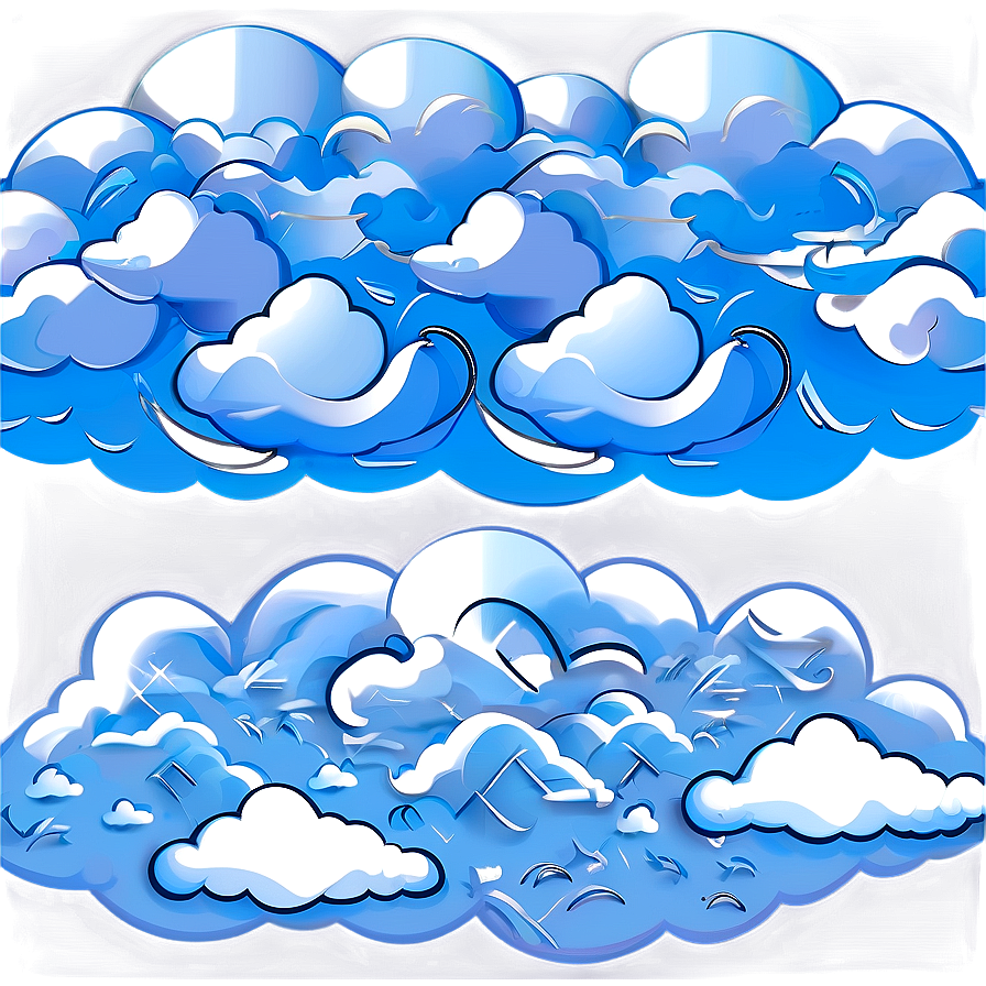 Seamless Cloud Pattern Vector Png 06262024 PNG
