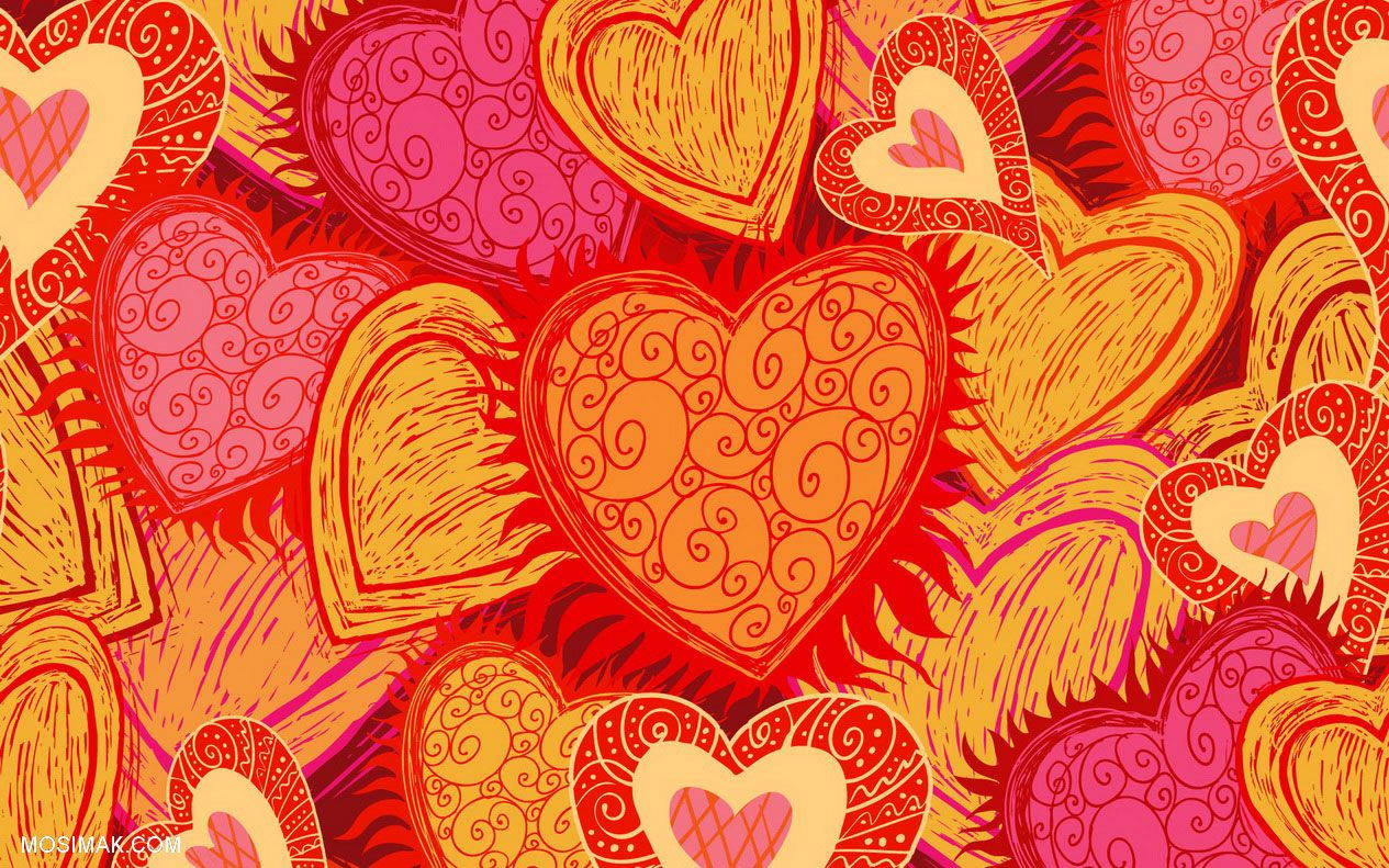 Seamless Hearts Pattern Valentines Desktop Wallpaper