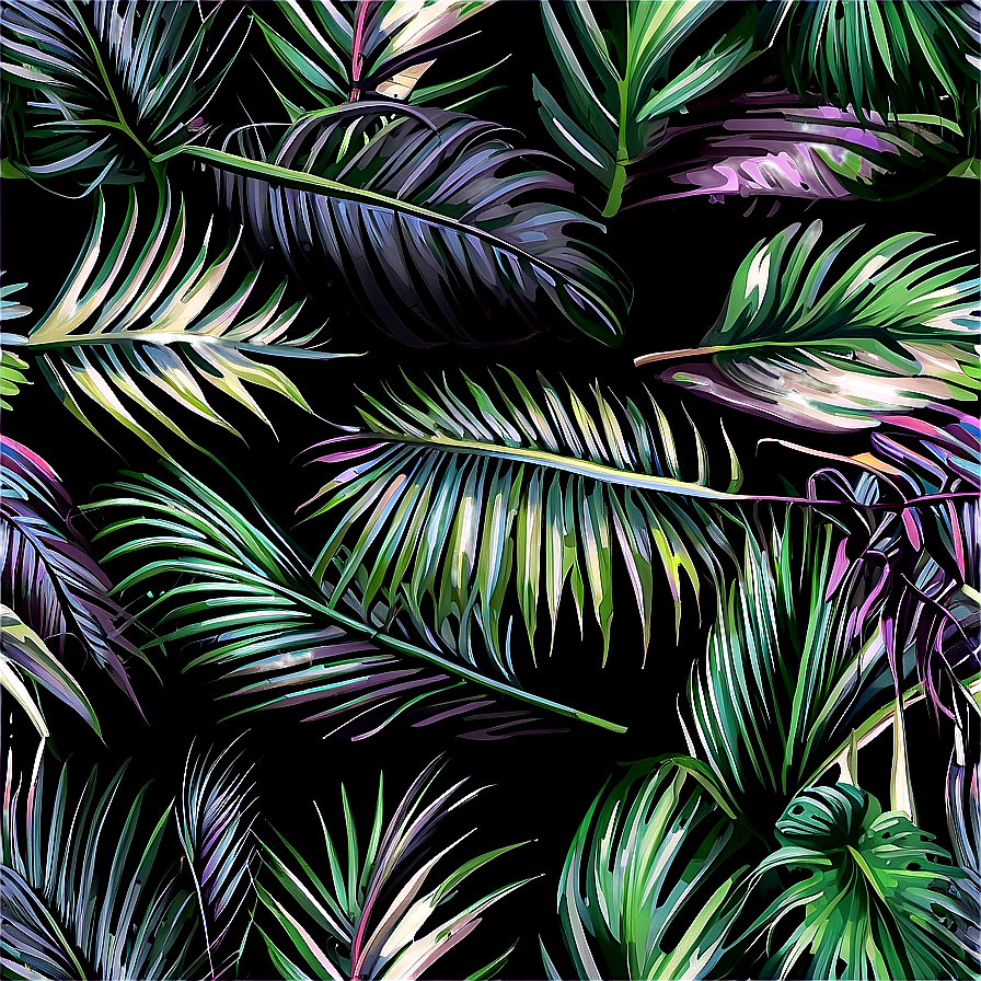 Seamless Palm Leaf Pattern Png 70 PNG