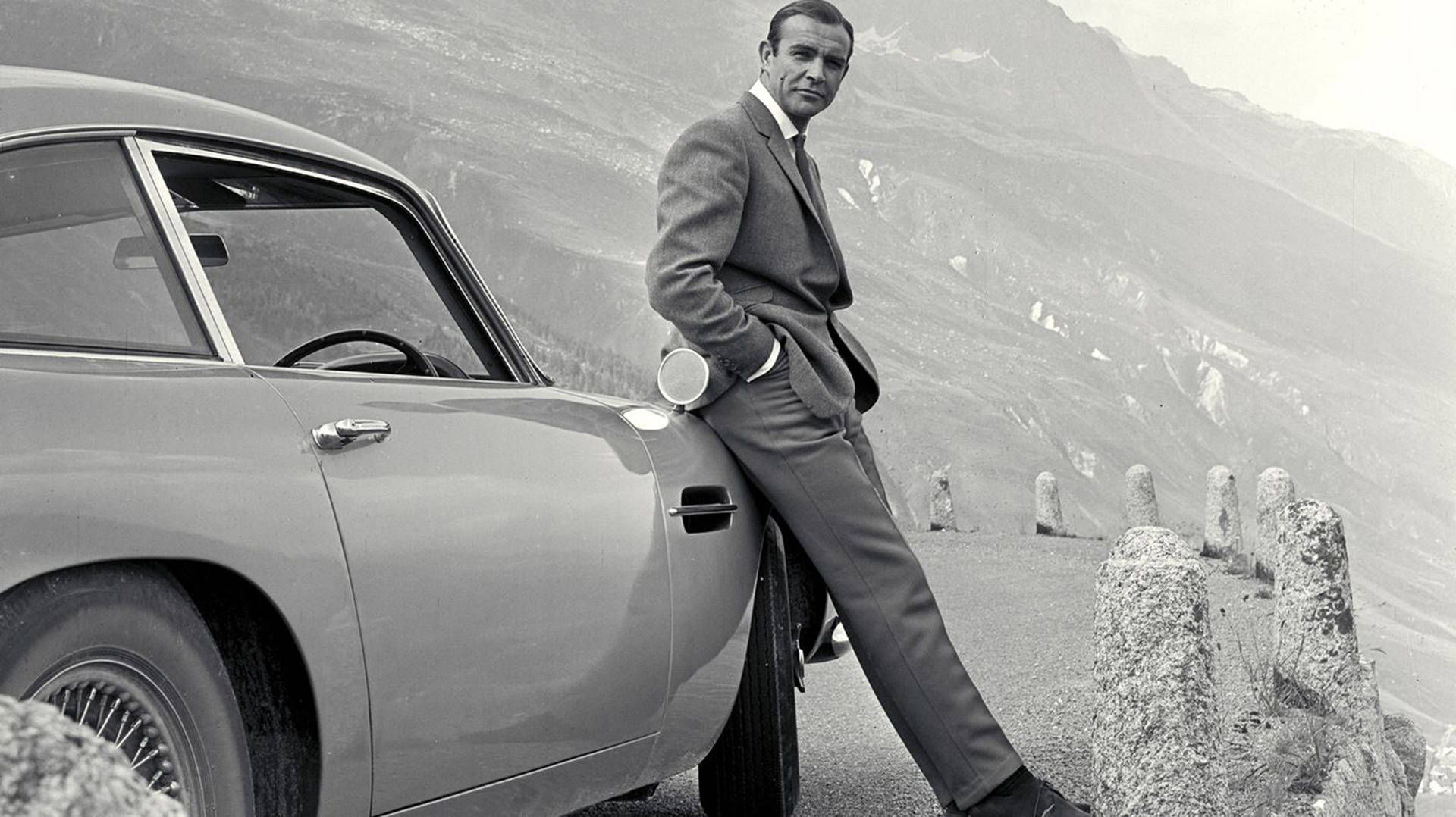 Sean Connery Aston Martin Car Wallpaper