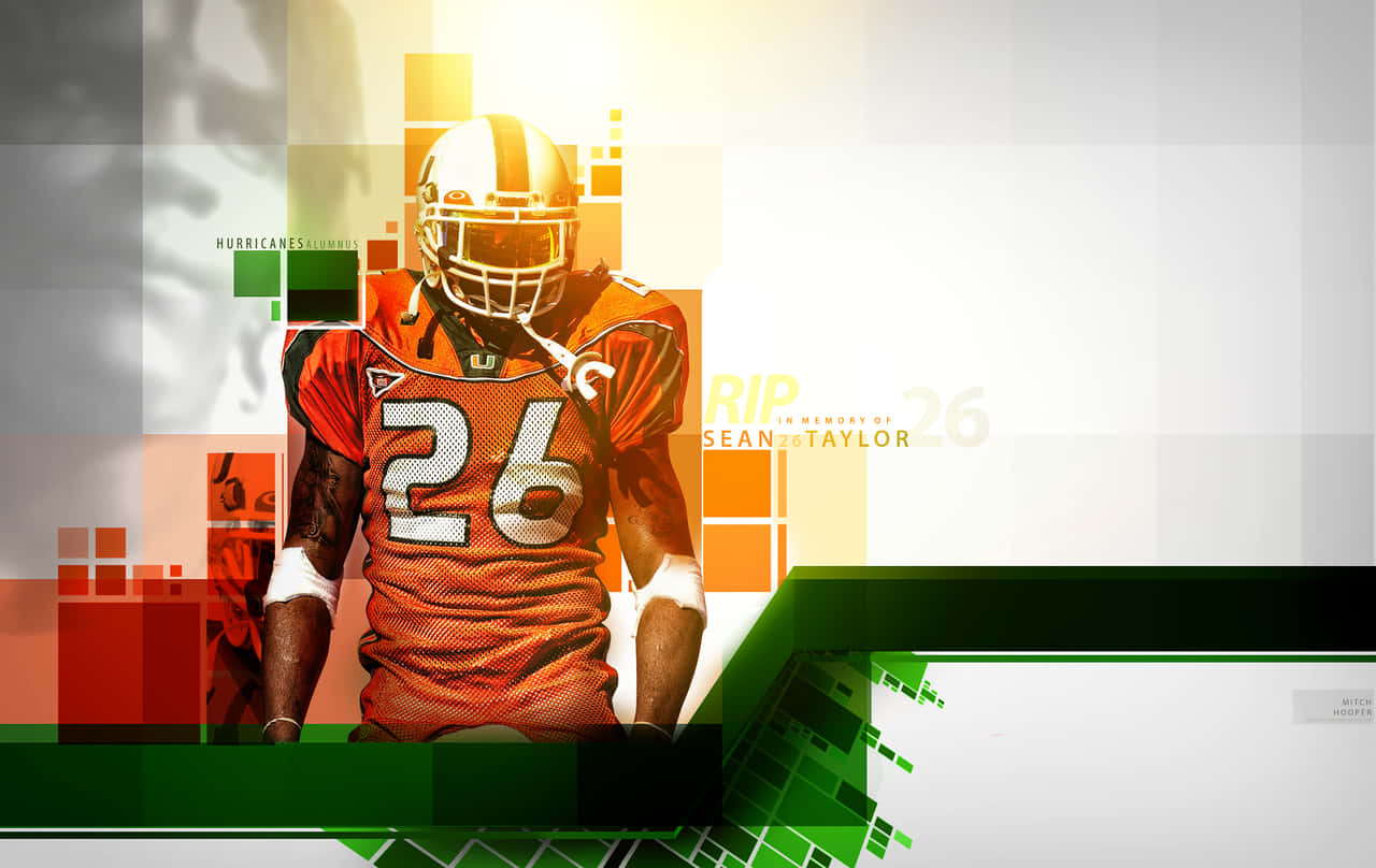 A Football Player In A Green And Orange Uniform Wallpaper