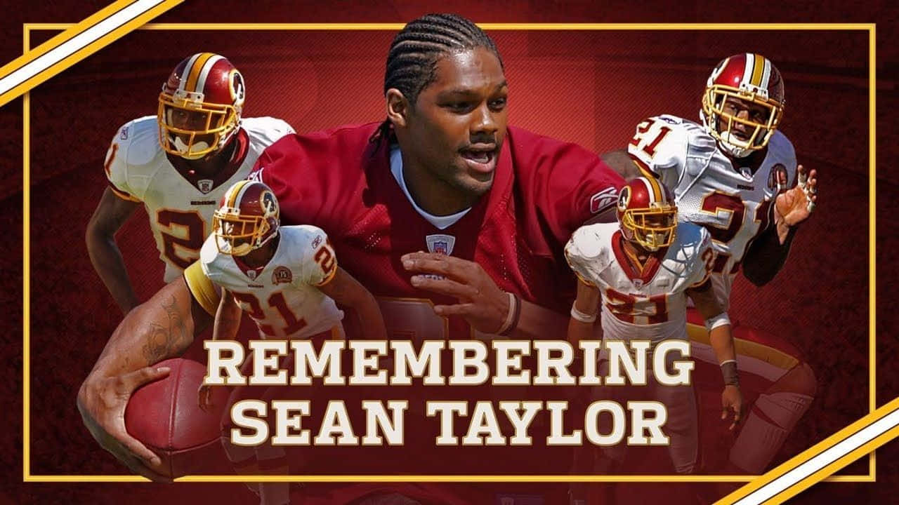Den seneste Washington Redskins stjernespiller Sean Taylor-funktionsportræt tapet Wallpaper
