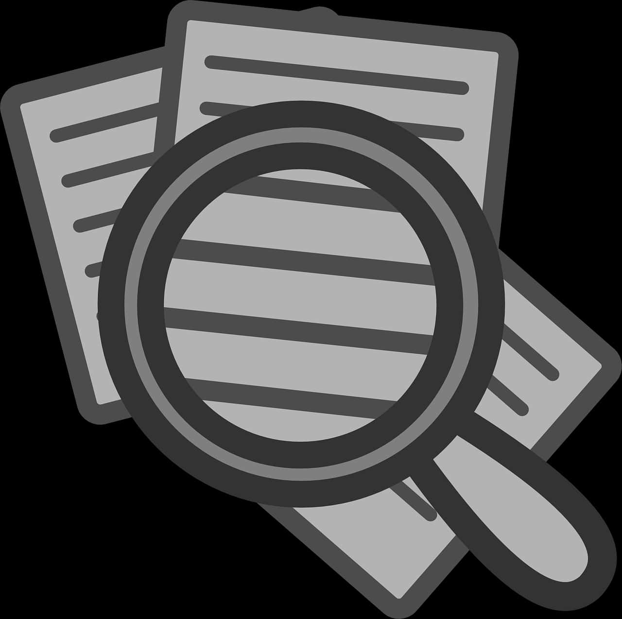 Search Icon Magnifying Glass Documents PNG