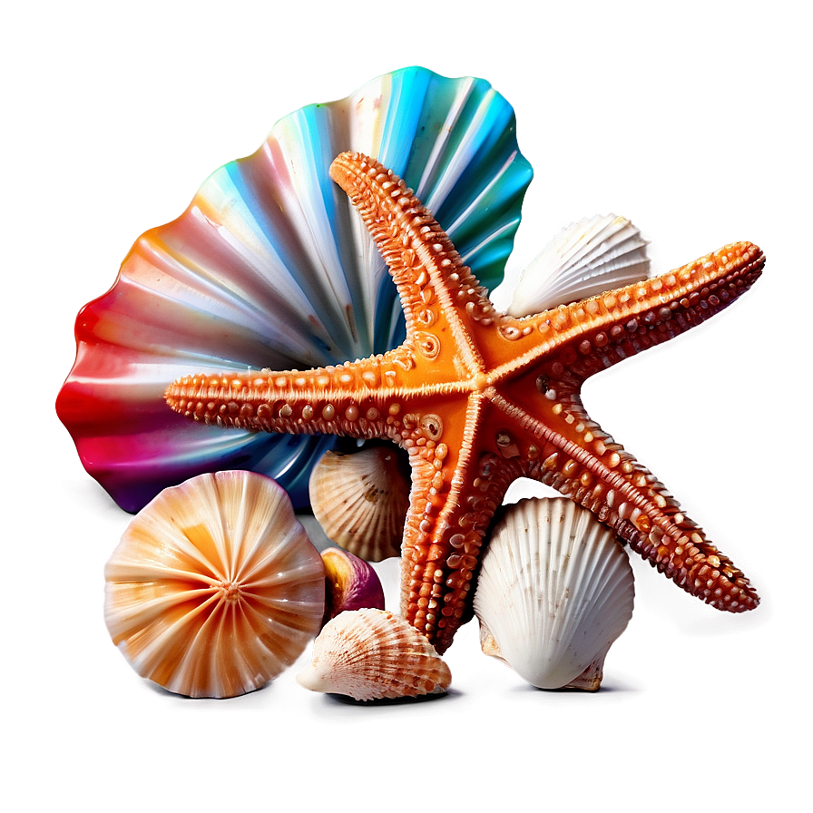 Seashells And Starfish Png 06132024 PNG