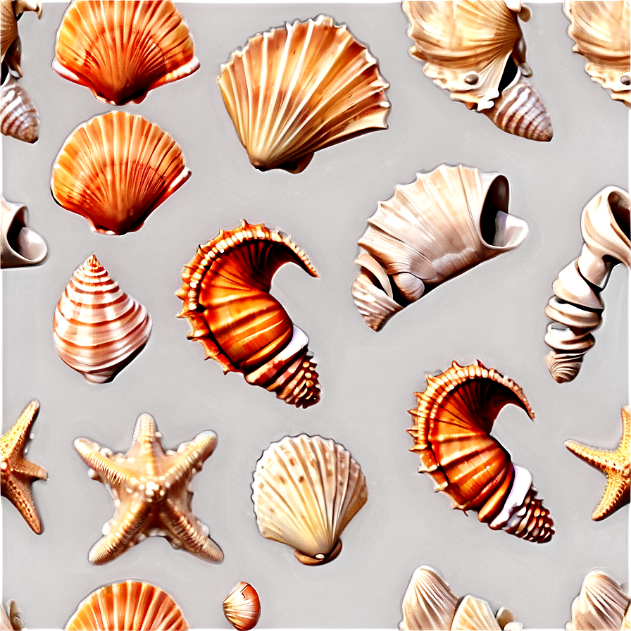 Seashells Seamless Pattern Png 06132024 PNG