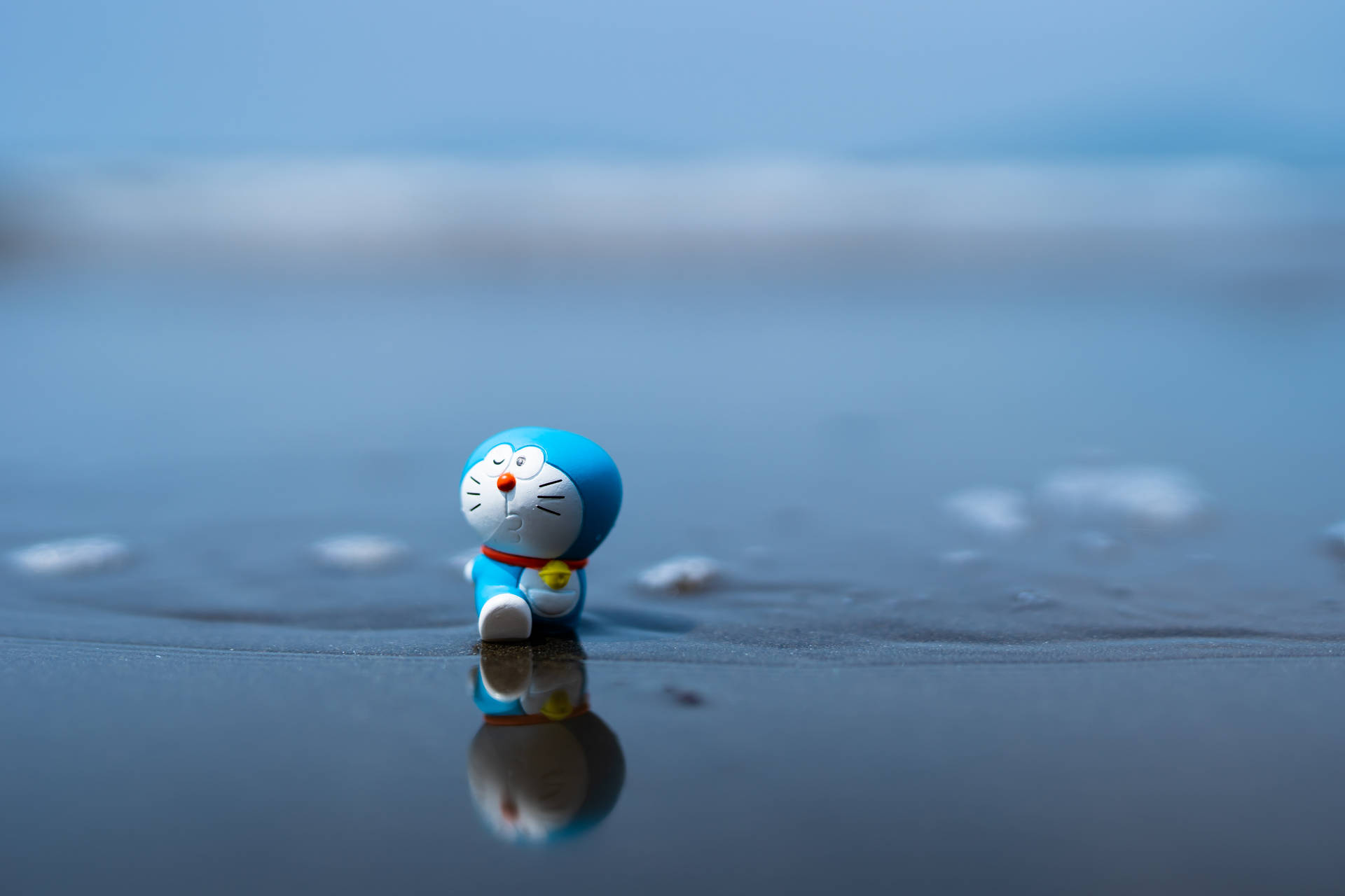 Seaside Doraemon 4k Background