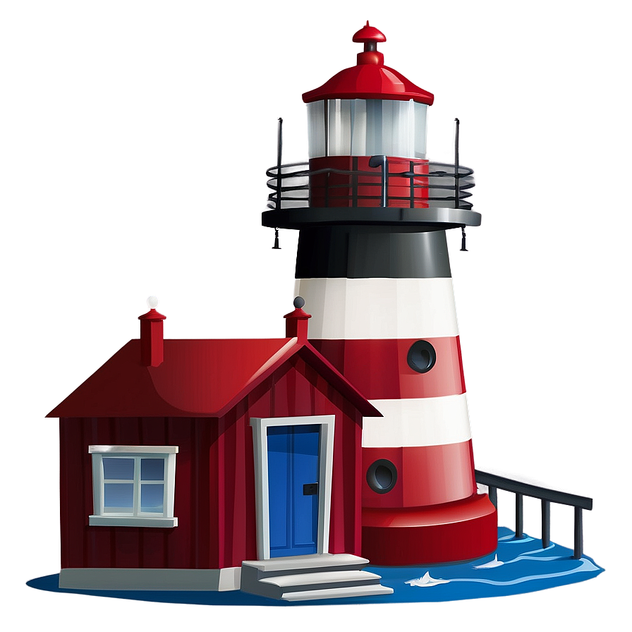 Seaside Lighthouse Building Png 05232024 PNG