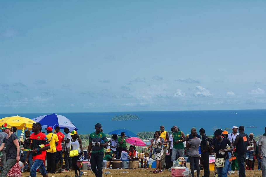 Seaside With Crowded People Cameroon Wallpaper
