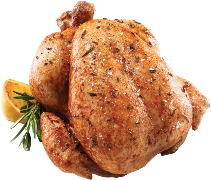 Seasoned Whole Roast Chicken PNG