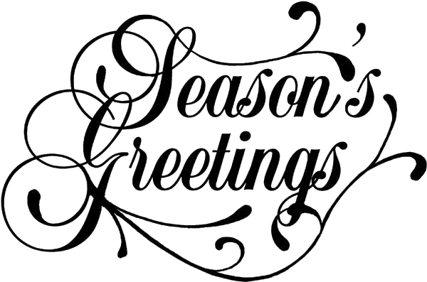 Seasons Greetings Calligraphy PNG