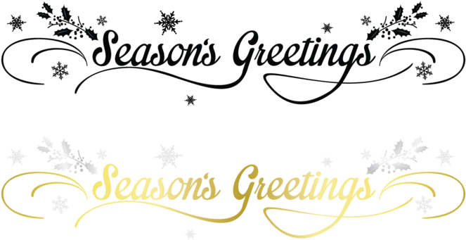 Seasons Greetings Calligraphy PNG