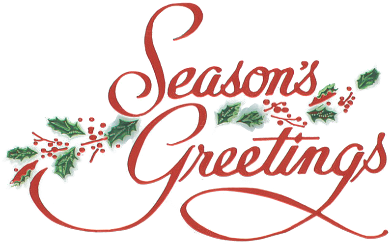 Seasons Greetings Holiday Message PNG